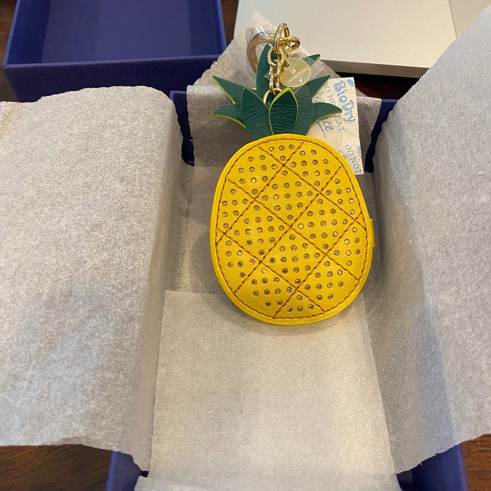 Swarovski Gold Pineapple Bag Charm